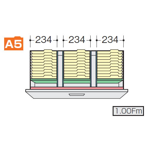 【取扱終了】ナイキ CWS型・NWS型ファイル引き出し書庫用A5フォルダー仕切セットK NWS-A5FFBのメイン画像